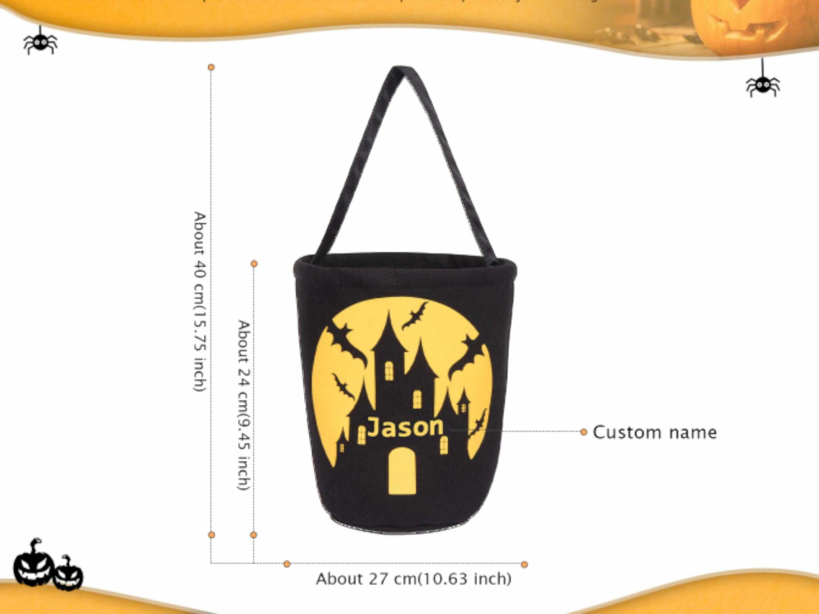 Personalized Halloween Tote Bag - Custom Linen Trick or Treat Bag, Perfect Gift for Loved Ones