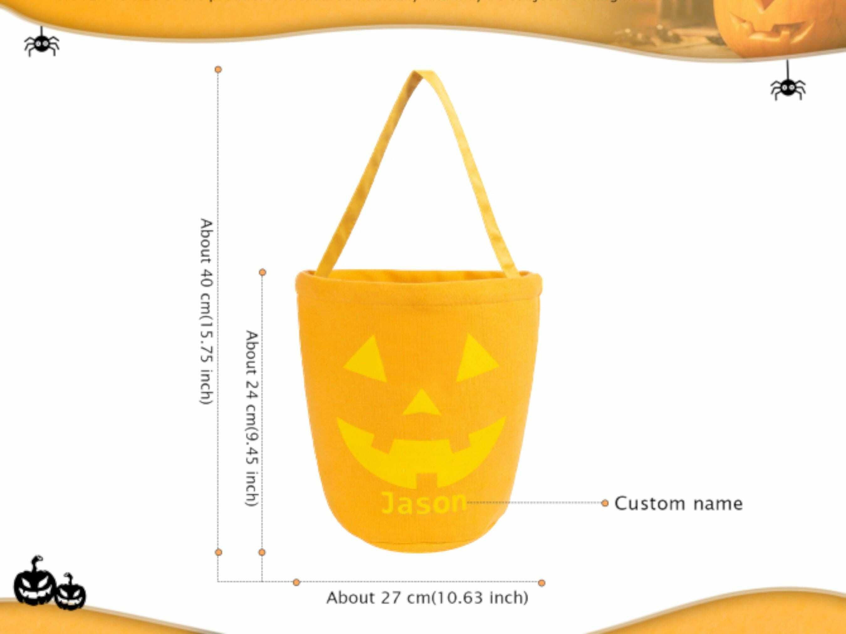 Personalized Halloween Tote Bag - Custom Linen Trick or Treat Bag, Perfect Gift for Loved Ones