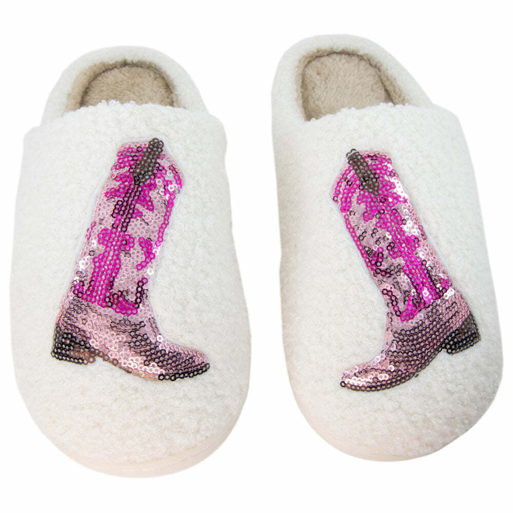 Pink Sequin Kicking Boots Slippers - Perfect Holiday Gift for Loved Ones This Season