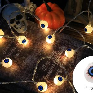 Spooky Halloween LED Lanterns - Pumpkin, Skull, and Eyeball String Lights for Festive Decor