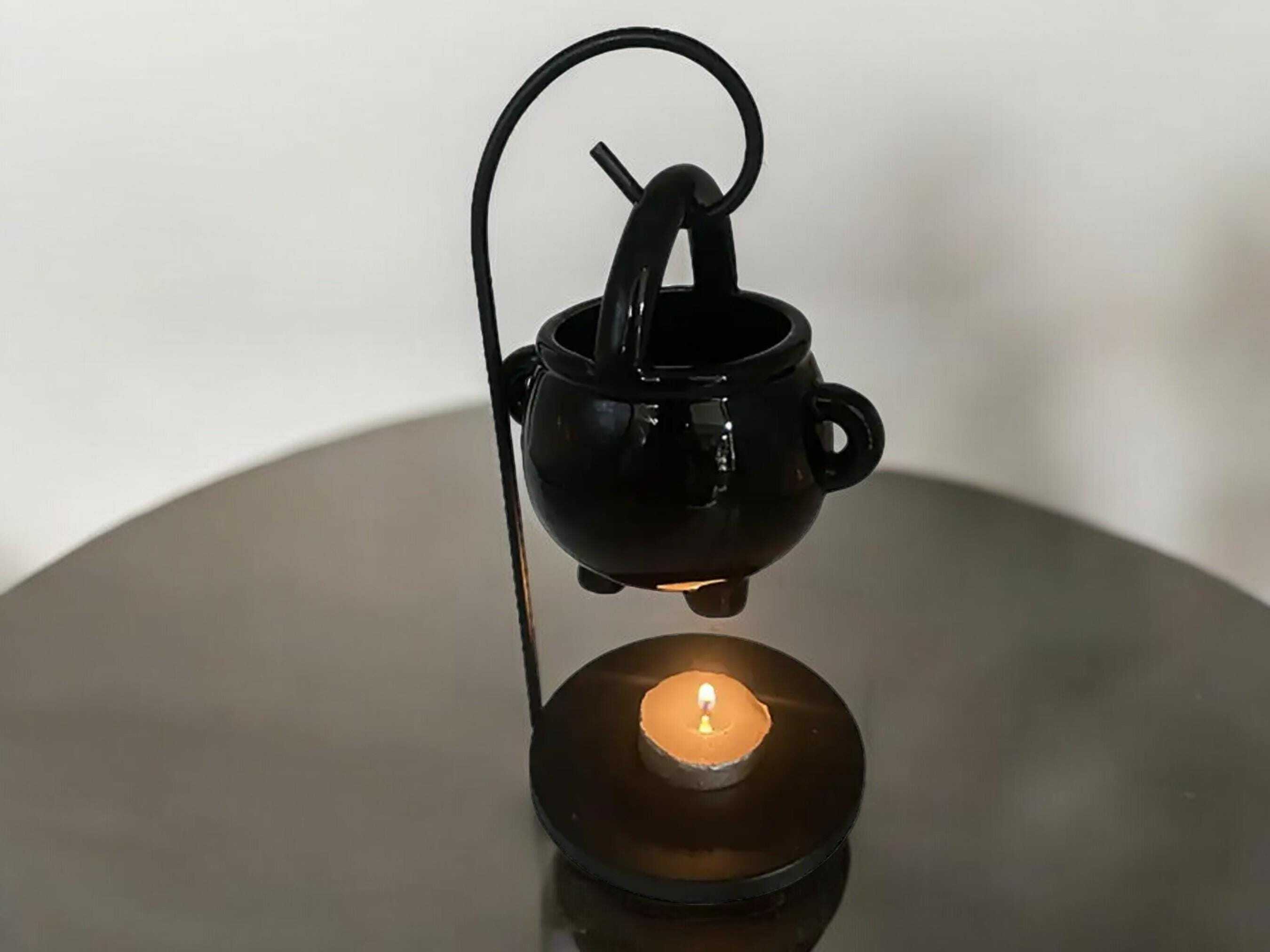 Witch Cauldron Wax Burner - Halloween Candle Holder & Aroma Diffuser for Essential Oils