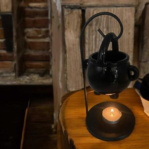 Witch Cauldron Wax Burner - Halloween Candle Holder & Aroma Diffuser for Essential Oils