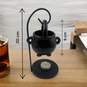 Witch Cauldron Wax Burner - Halloween Candle Holder & Aroma Diffuser for Essential Oils